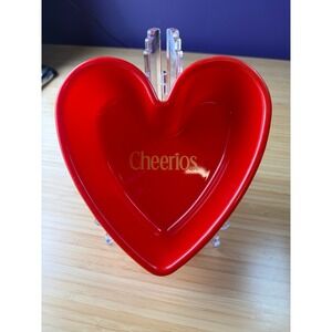 Cheerios Heart Shaped Bowl Red General Mills 2001 Plastic Serving Dish